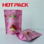 Pink salt stand up pouches bags for pili nuts stand up packaging