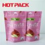 Pink salt stand up pouches bags for pili nuts stand up packaging