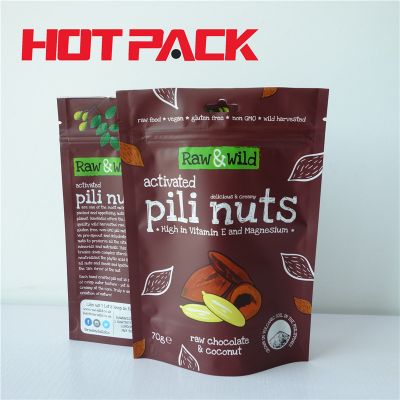 Raw wild pili nuts stand up pouches stand up pouch black with ziplock
