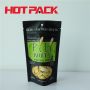 Matte black stand up pouches for pili nuts packaging bags
