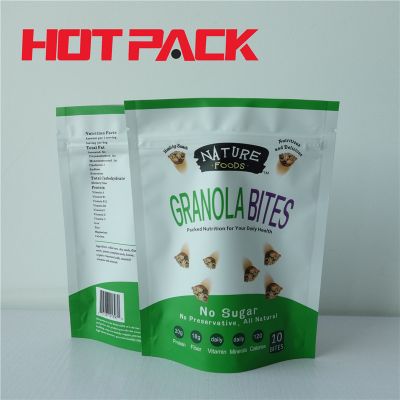 Nature granola bites stand up pouches for food packaging