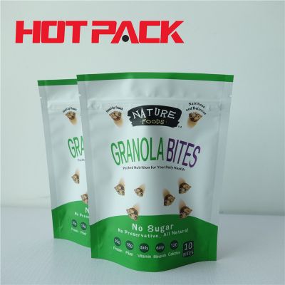 Nature food stand up pouches for granola bites stand up packaging
