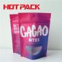 Food grade pouches cacao bites stand up pouches with window