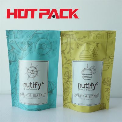 Standing ziplock bags for nutify nuts stand up pouches