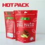 Food stand up packaging pili nuts stand up pouches with euro hole