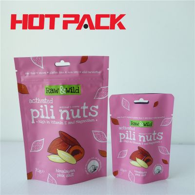 Custom printed resealable food bags nuts packaging