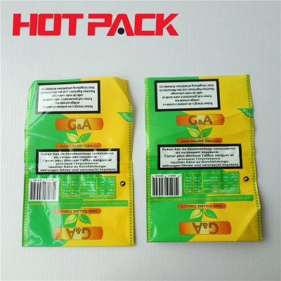 Custom plastic 50g Rolling Tobacco Pouch with Adhesive