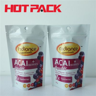 Food stand up packaging for snack stand up pouches