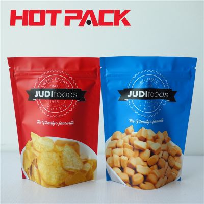 Custom printed stand up food packaging bags for zipper pouches