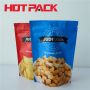 Custom printed stand up food packaging bags for zipper pouches