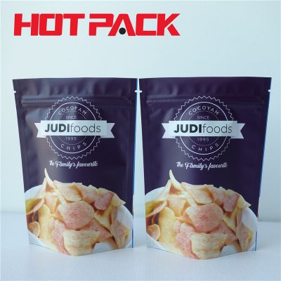 Food packaging pouch for snack food package bag with zipper