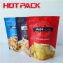 Custom printed stand up food packaging bags for zipper pouches