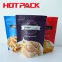 Custom printed stand up food packaging bags for zipper pouches