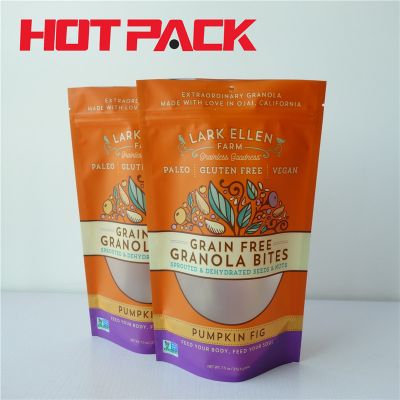 Granola bites stand up zipper bag with clear window