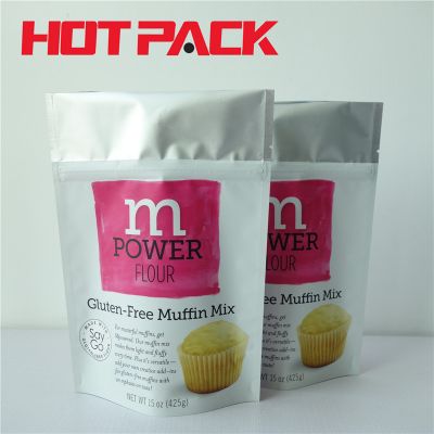 Stand up aluminum foil zipper bag for muffin stand up pouches