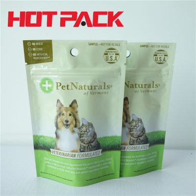 Pet natural stand up pouch zipper plastic bags for dog food