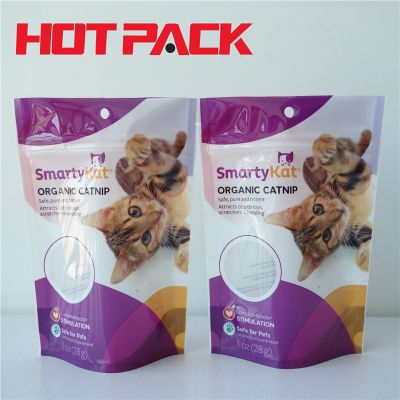 Smart cat food stand up pouches stand up bag with round window