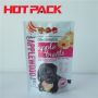 Glossy pink customized stand up dog food pouch packaging bags