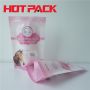 Glossy stand up pet food packaging zipper bag with oval window