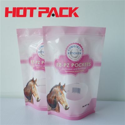 Stand up pet food pouch stand up heat seal zipper food pouch with window