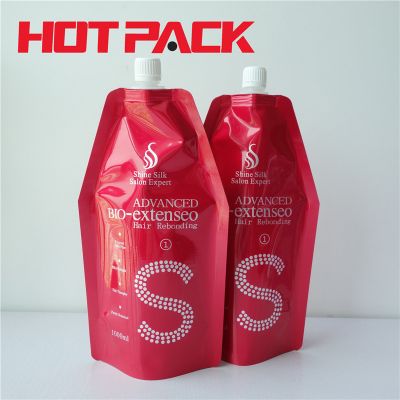 Customized stand up pouch cosmetics packing with spout
