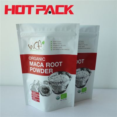 Custom printed maca powder stand up packaging bag stand up pouch for herbal tea