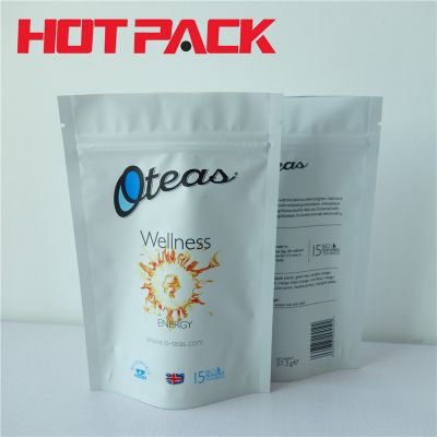 Custom Made Stand Up Matte Foil Zipper Bag For Detox Packaging Pouch