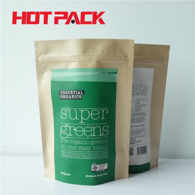 Super green kraft stand up pouches with tear north