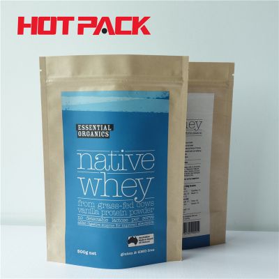 Native whey powder kraft stand up pouches