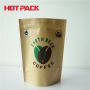Kraft paper coffee bean stand up pouch for cafe