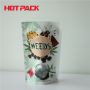 White kraft paper weed stand up pouches with round window 