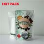 White kraft paper weed stand up pouches with round window 