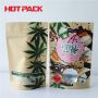 Kraft paper weeds stand up bags with zipper foil lined