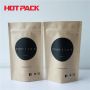 Recycled kraft stand up pouch for tea packaging kraft paper bag