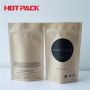 Recycled kraft stand up pouch for tea packaging kraft paper bag