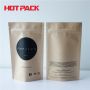 Recycled kraft stand up pouch for tea packaging kraft paper bag