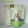 Custom logo Gravure printing stand up pet dog food packing bag with window resealable zipper