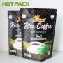 Custom matte black printing aluminum foil food grade coffee stand up packaging bags