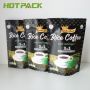 Custom matte black printing aluminum foil food grade coffee stand up packaging bags