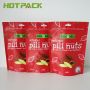 Custom aluminum snack cashew nuts frosted zipper packaging stand up pouch with clear window food bag