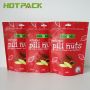 Custom aluminum snack cashew nuts frosted zipper packaging stand up pouch with clear window food bag