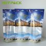 Food grade glossy plastic recyclable stand up zipper packaging pouch bag for pet food with clear window