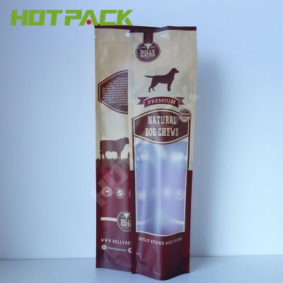 Pet food packaging plastic bag custom printing stand up zipper pouch bag with clear window