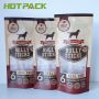 Clear window mylar packaging bags pet food plastic stand up ziplock pouch with custom own logo