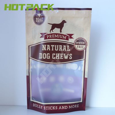 Custom print carrier packaging moisture proof stand up recyclable packing bags for pet food with clear window