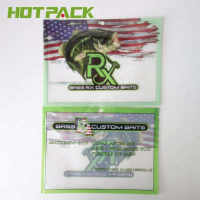 Customized printed resealable zipper transparent soft plastic fishing bait soft package bag 