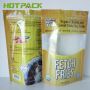 Factory Sale printed plastic packaging dog treats pouch clear stand up pet food bag