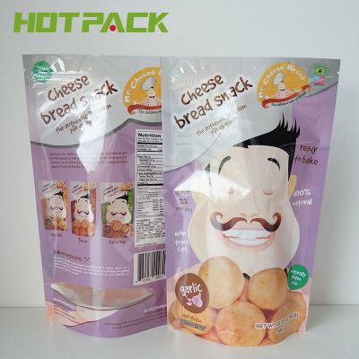 Customized printing holographic plastic mylar stand up zipper lock bag reusable packaging snack food pouch
