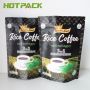 Customized printing laminated aluminum foil black plastic bag stand up zipper rice coffee pouches with window