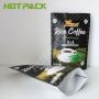 Customized printing laminated aluminum foil black plastic bag stand up zipper rice coffee pouches with window